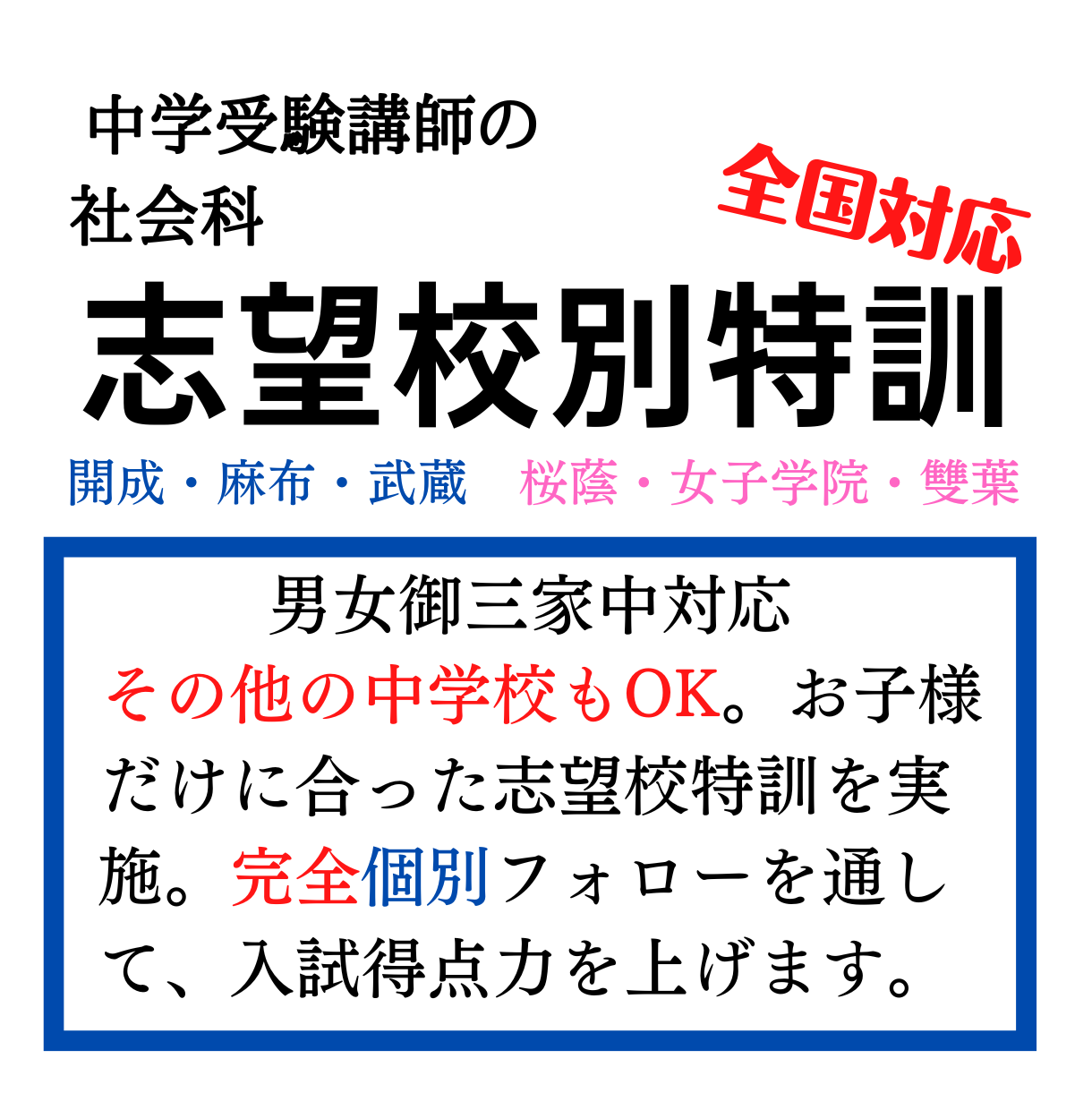 中学受験社会の志望校特訓